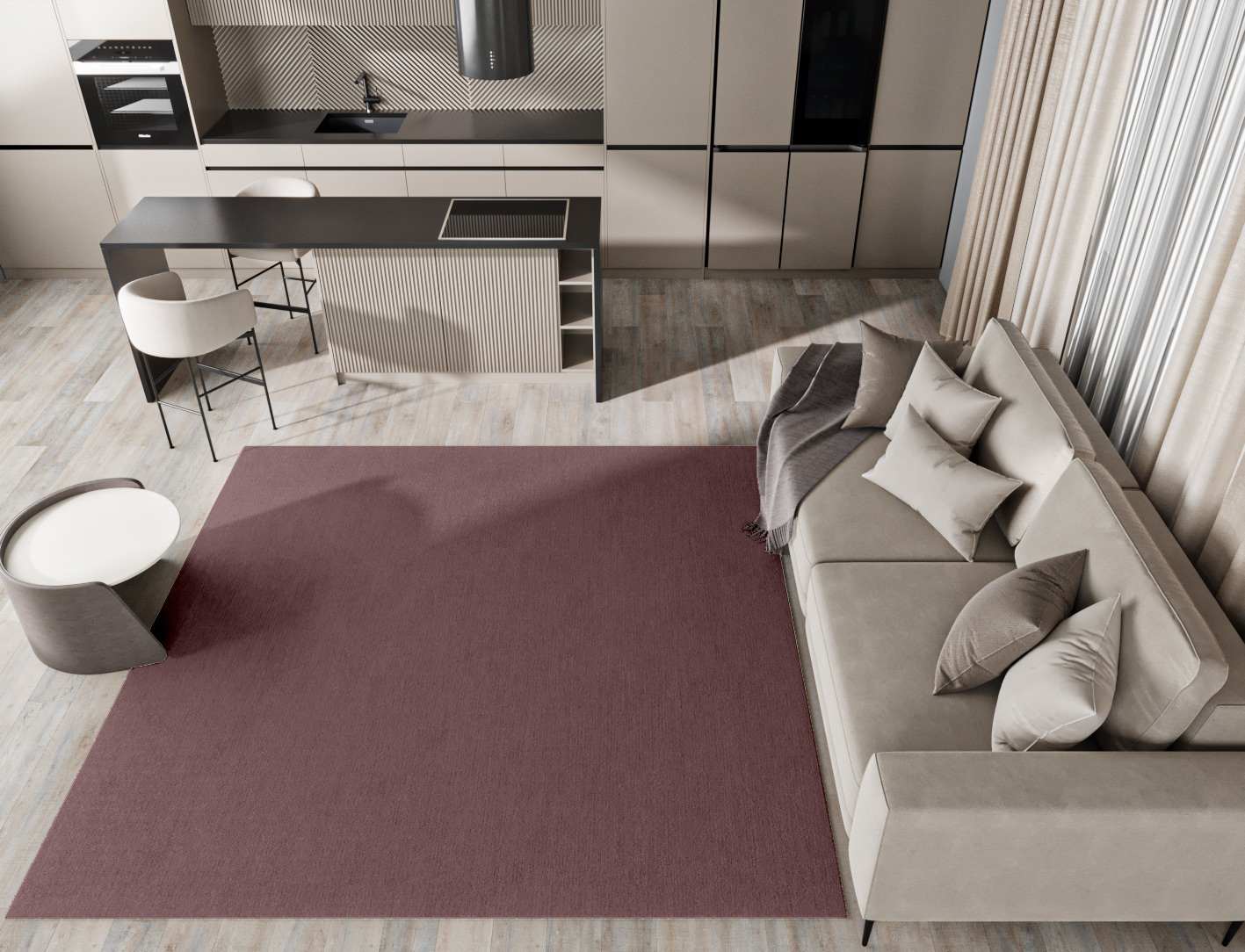 RA-EA08 Solid Colors Square Hand Tufted Pure Wool Custom Rug by Rug Artisan