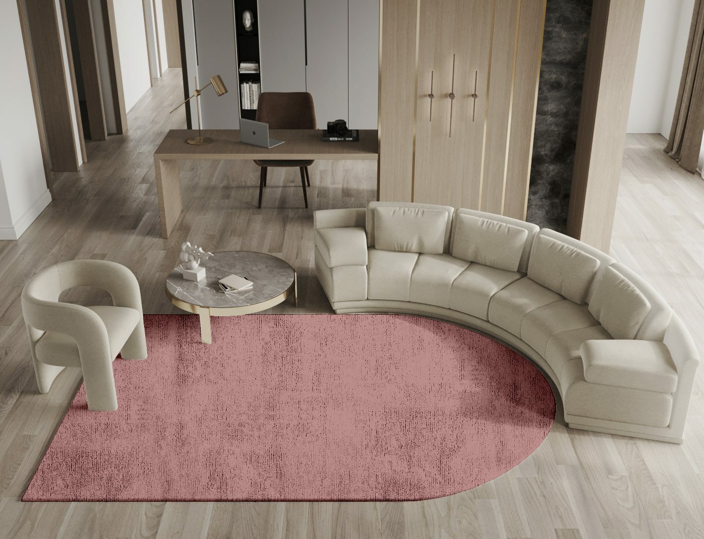 RA-EB09 Solid Colors Arch Hand Knotted Bamboo Silk Custom Rug by Rug Artisan