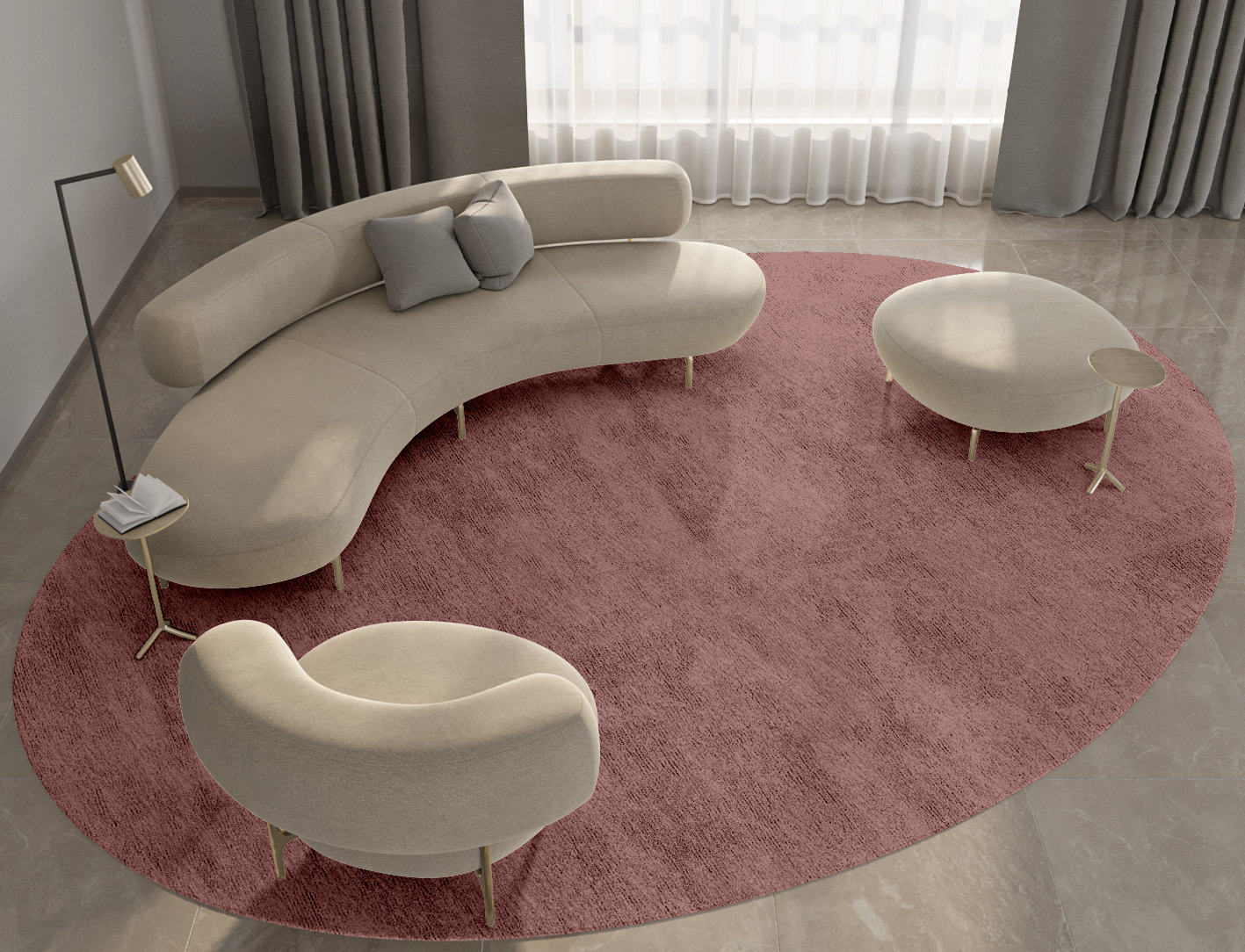 RA-EB09 Solid Colors Oval Hand Tufted Bamboo Silk Custom Rug by Rug Artisan