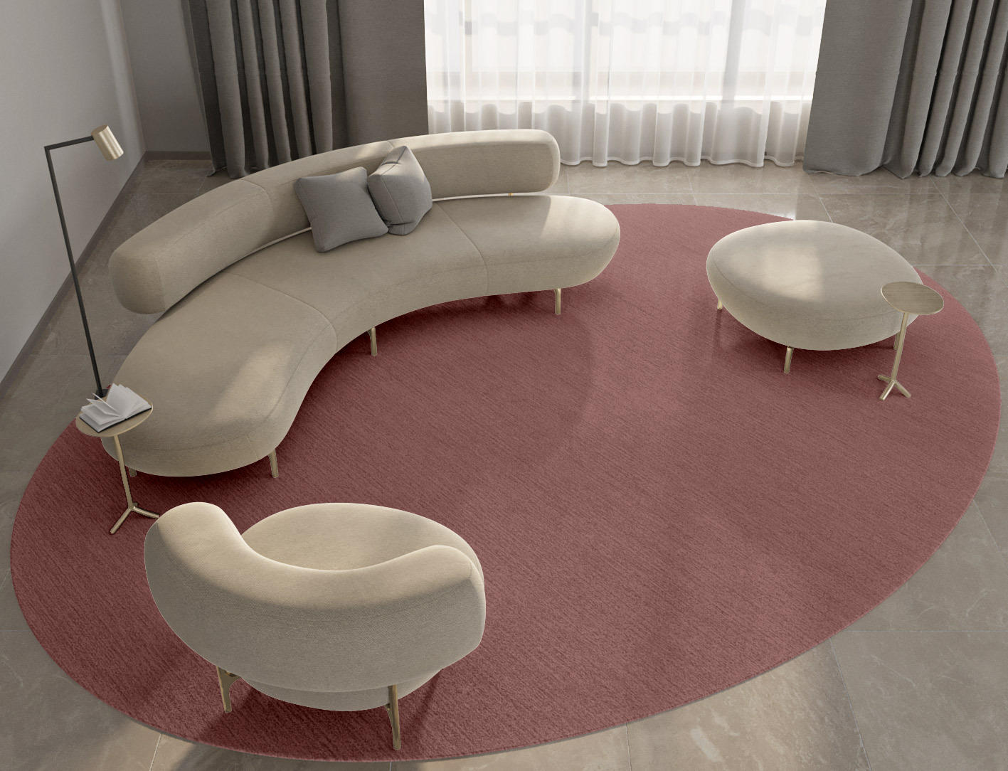 RA-EB09 Solid Colors Oval Hand Tufted Pure Wool Custom Rug by Rug Artisan