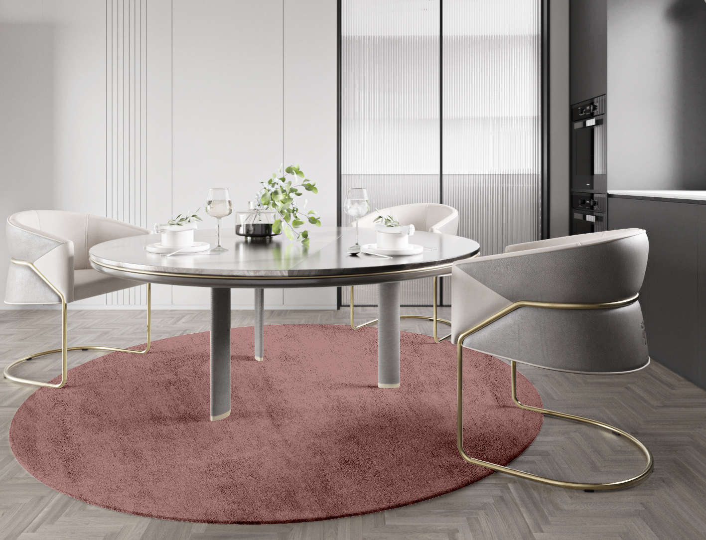 RA-EB09 Solid Colors Round Hand Tufted Bamboo Silk Custom Rug by Rug Artisan