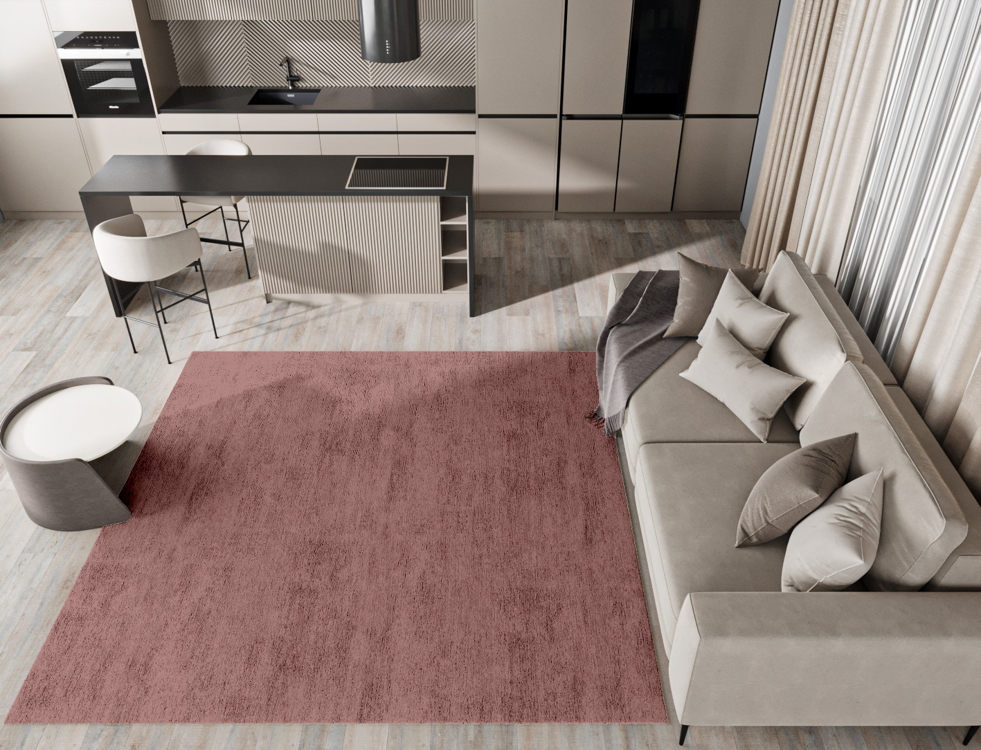 RA-EB09 Solid Colors Square Hand Tufted Bamboo Silk Custom Rug by Rug Artisan