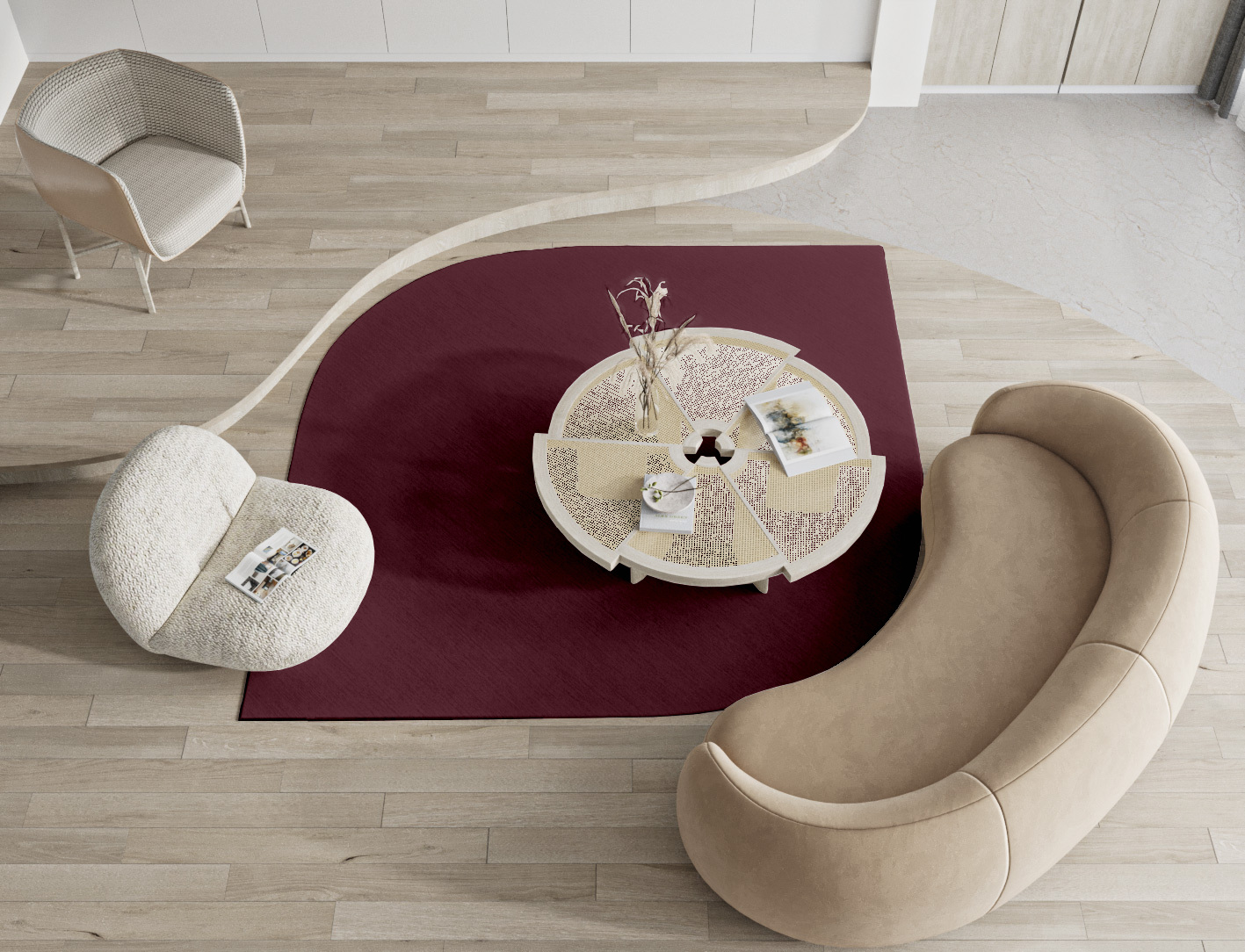 RA-ED03 Solid Colors Ogee Hand Tufted Pure Wool Custom Rug by Rug Artisan
