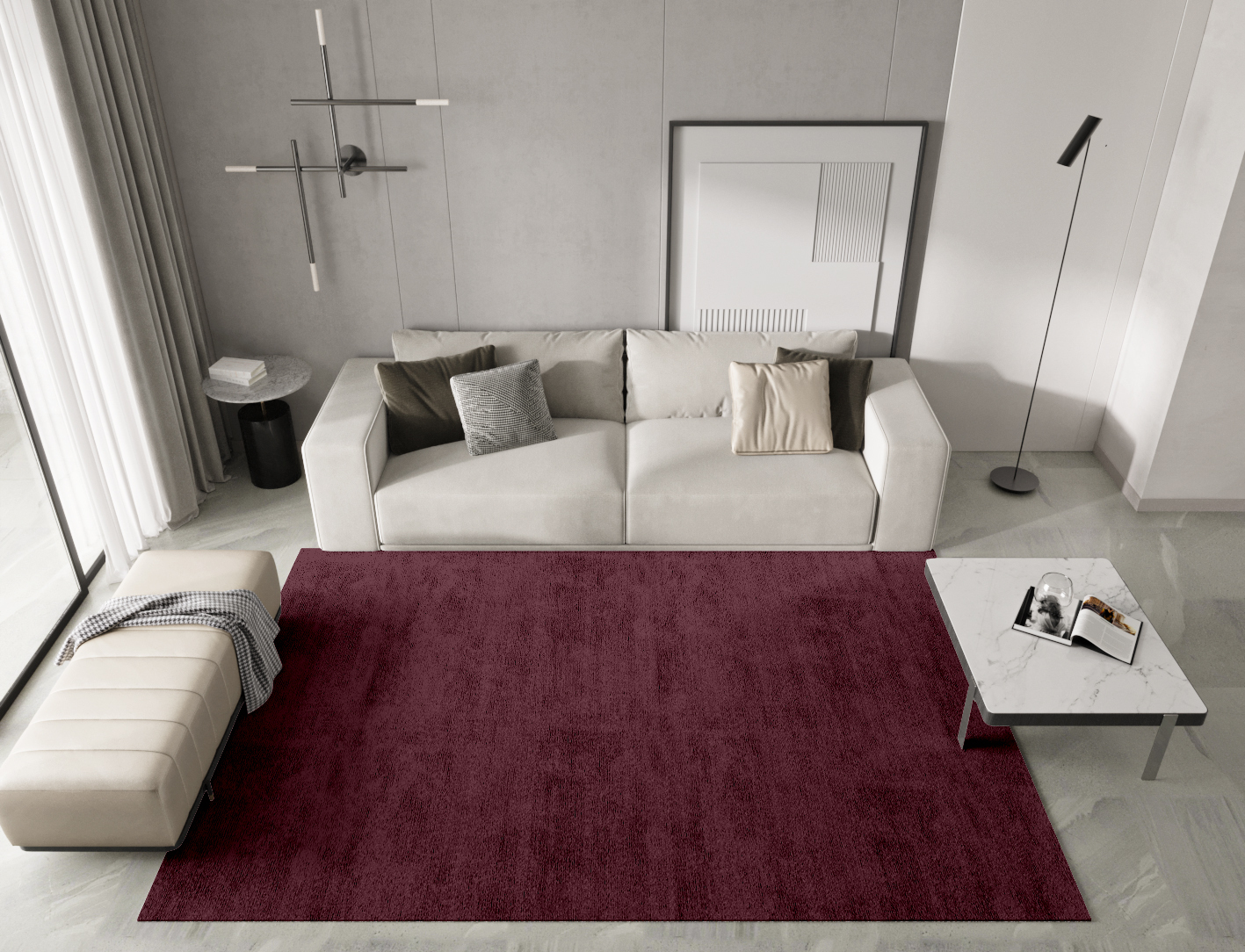 RA-ED03 Solid Colors Rectangle Hand Tufted Bamboo Silk Custom Rug by Rug Artisan