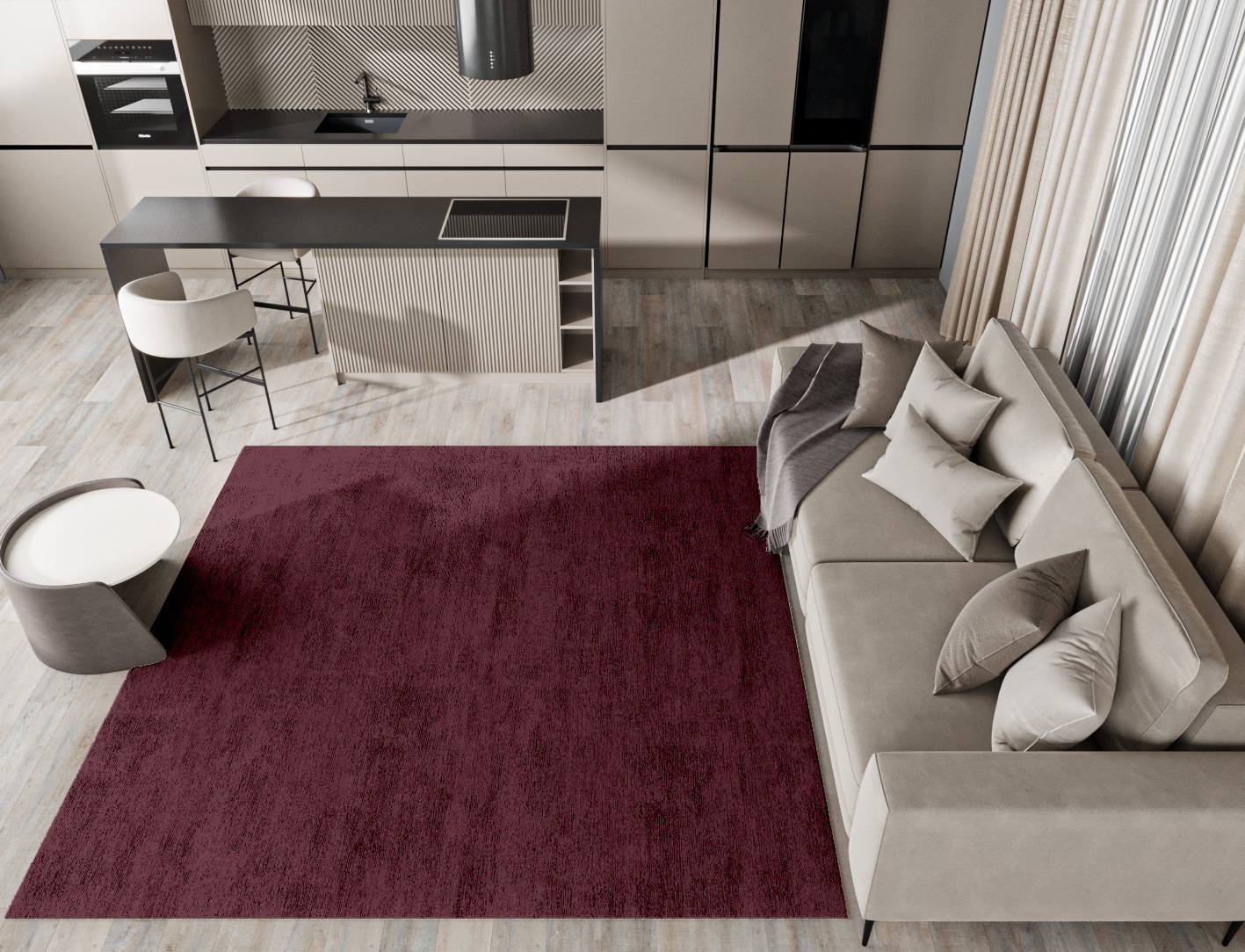 RA-ED03 Solid Colors Square Hand Tufted Bamboo Silk Custom Rug by Rug Artisan