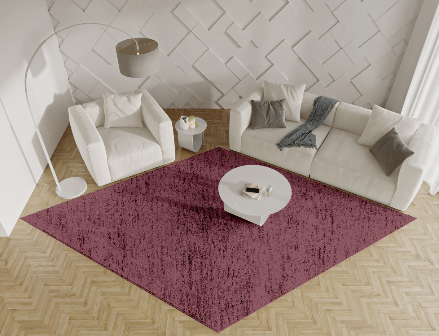 RA-ED05 Solid Colors Diamond Hand Knotted Bamboo Silk Custom Rug by Rug Artisan