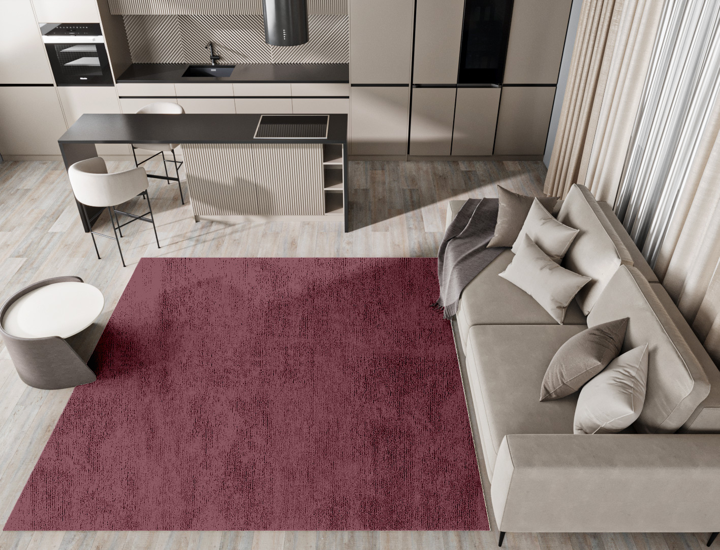 RA-ED05 Solid Colors Square Hand Knotted Bamboo Silk Custom Rug by Rug Artisan