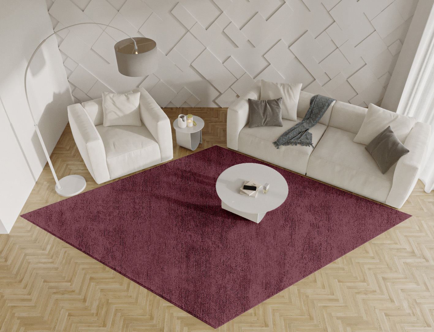 RA-ED05 Solid Colors Diamond Hand Tufted Bamboo Silk Custom Rug by Rug Artisan