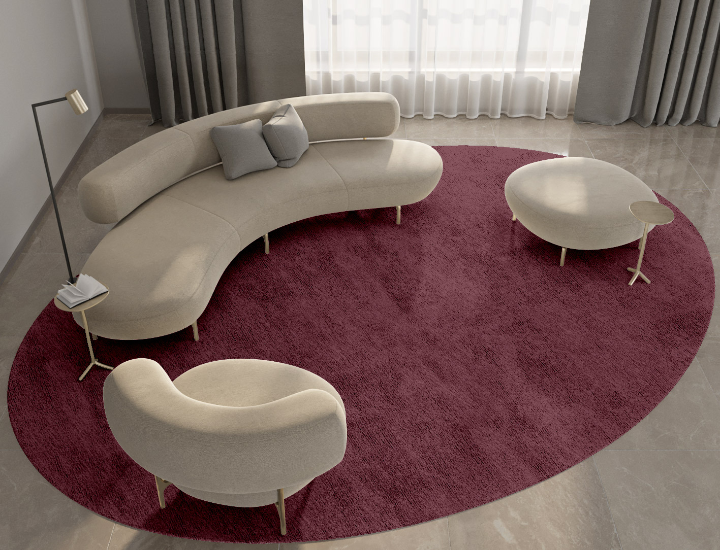 RA-ED05 Solid Colors Oval Hand Tufted Bamboo Silk Custom Rug by Rug Artisan