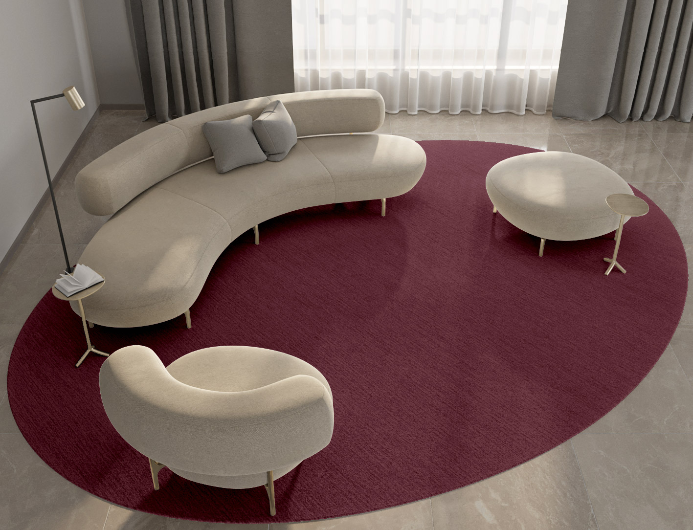 RA-ED05 Solid Colors Oval Hand Tufted Pure Wool Custom Rug by Rug Artisan