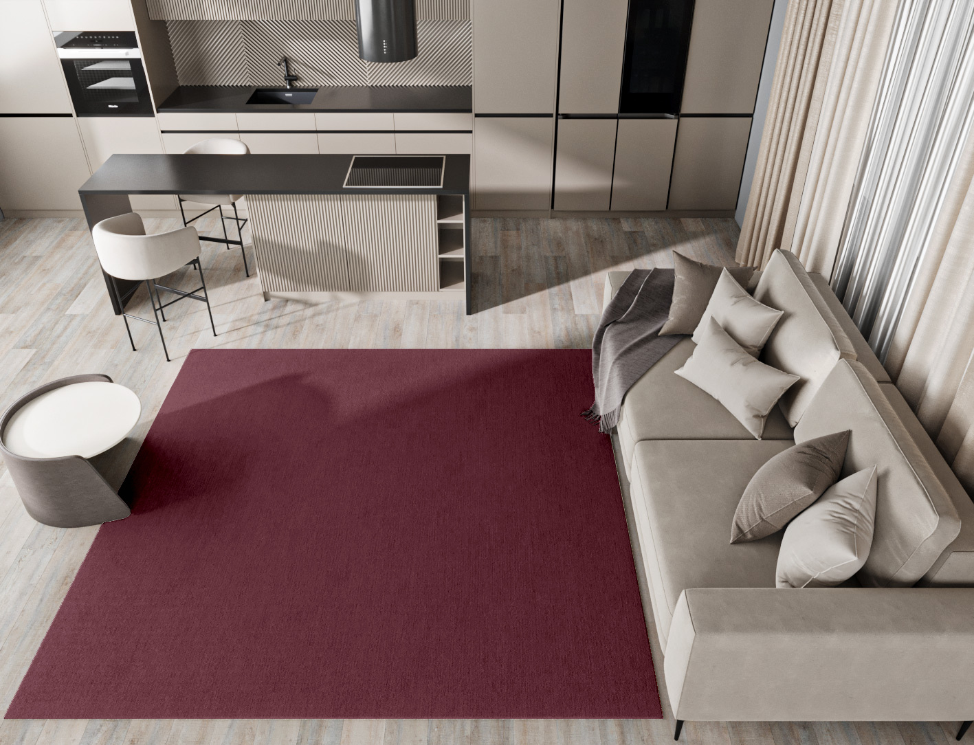 RA-ED05 Solid Colors Square Hand Tufted Pure Wool Custom Rug by Rug Artisan