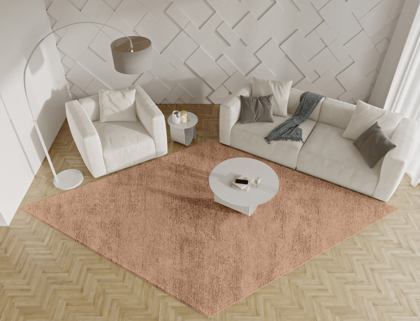RA-EH12 Solid Colors Diamond Hand Tufted Bamboo Silk Custom Rug by Rug Artisan