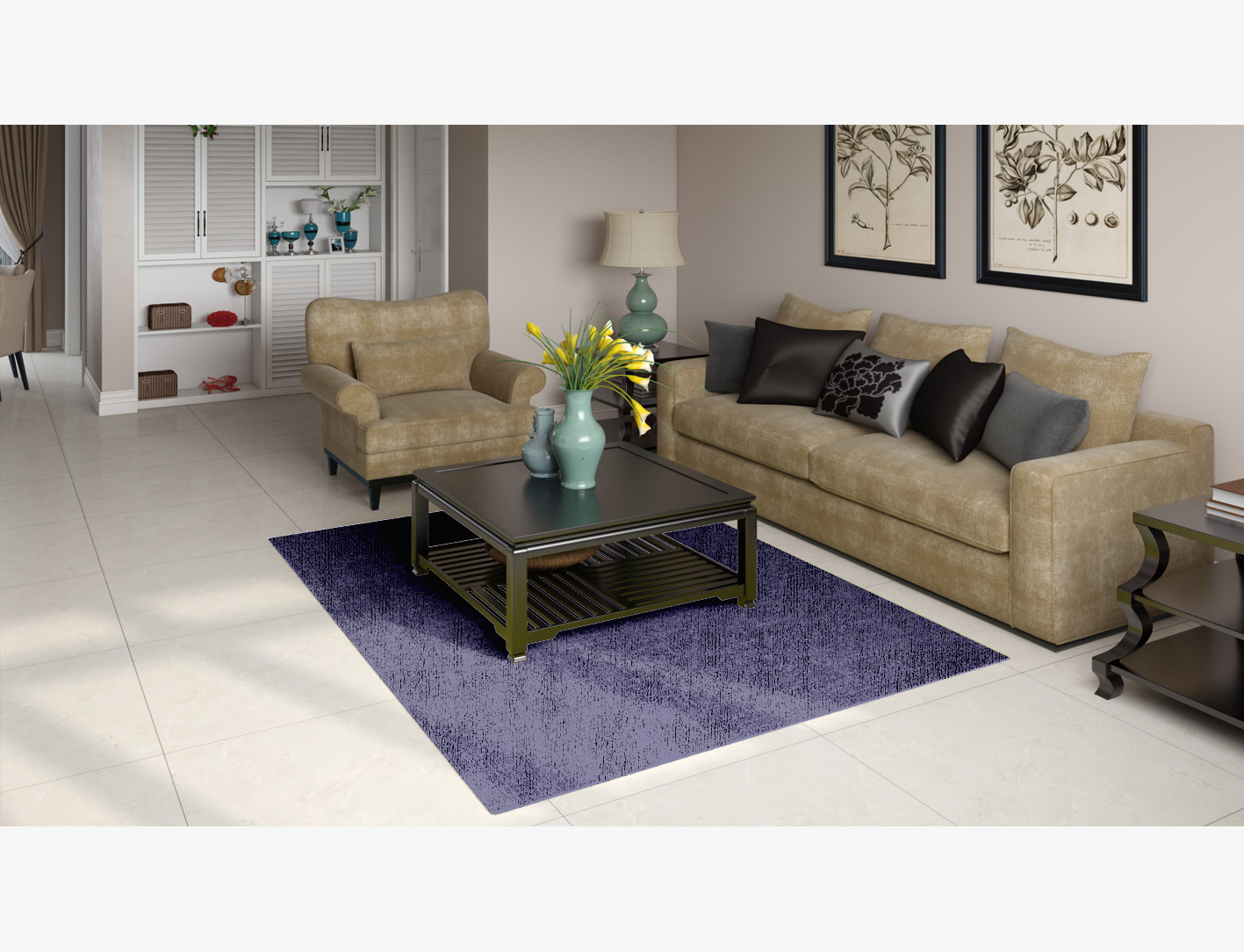 RA-EL04 Solid Colors Rectangle Flatweave Bamboo Silk Custom Rug by Rug Artisan