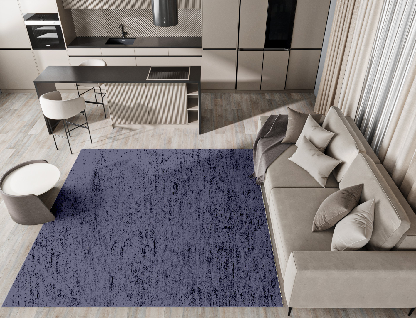 RA-EL04 Solid Colors Square Hand Knotted Bamboo Silk Custom Rug by Rug Artisan