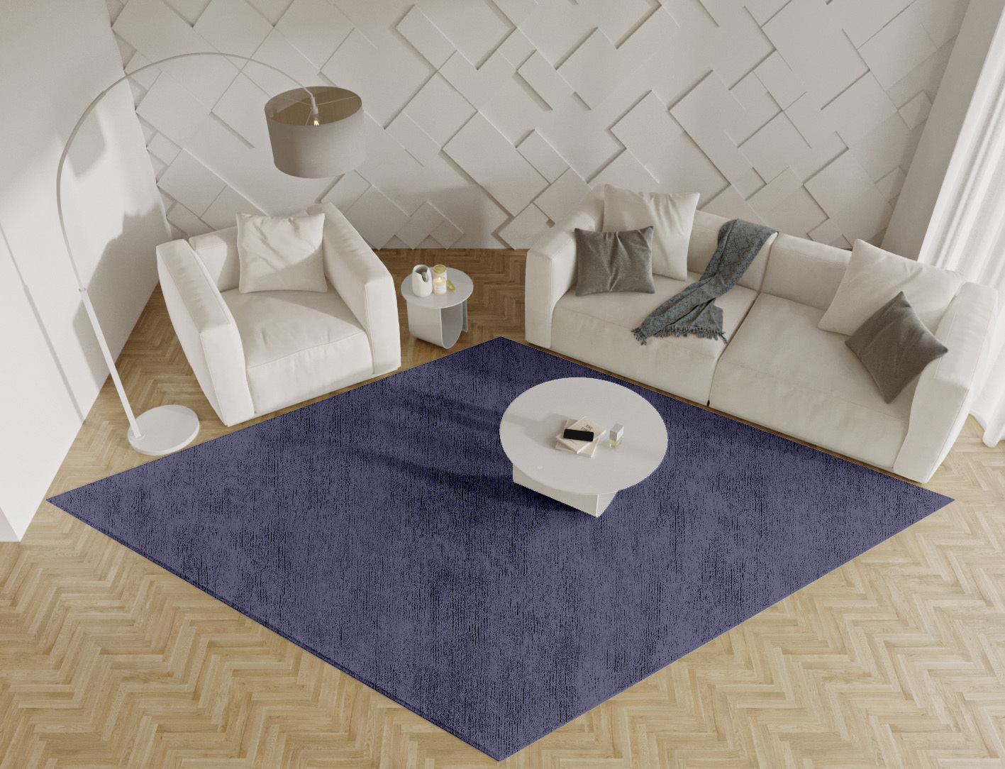 RA-EL04 Solid Colors Diamond Hand Tufted Bamboo Silk Custom Rug by Rug Artisan
