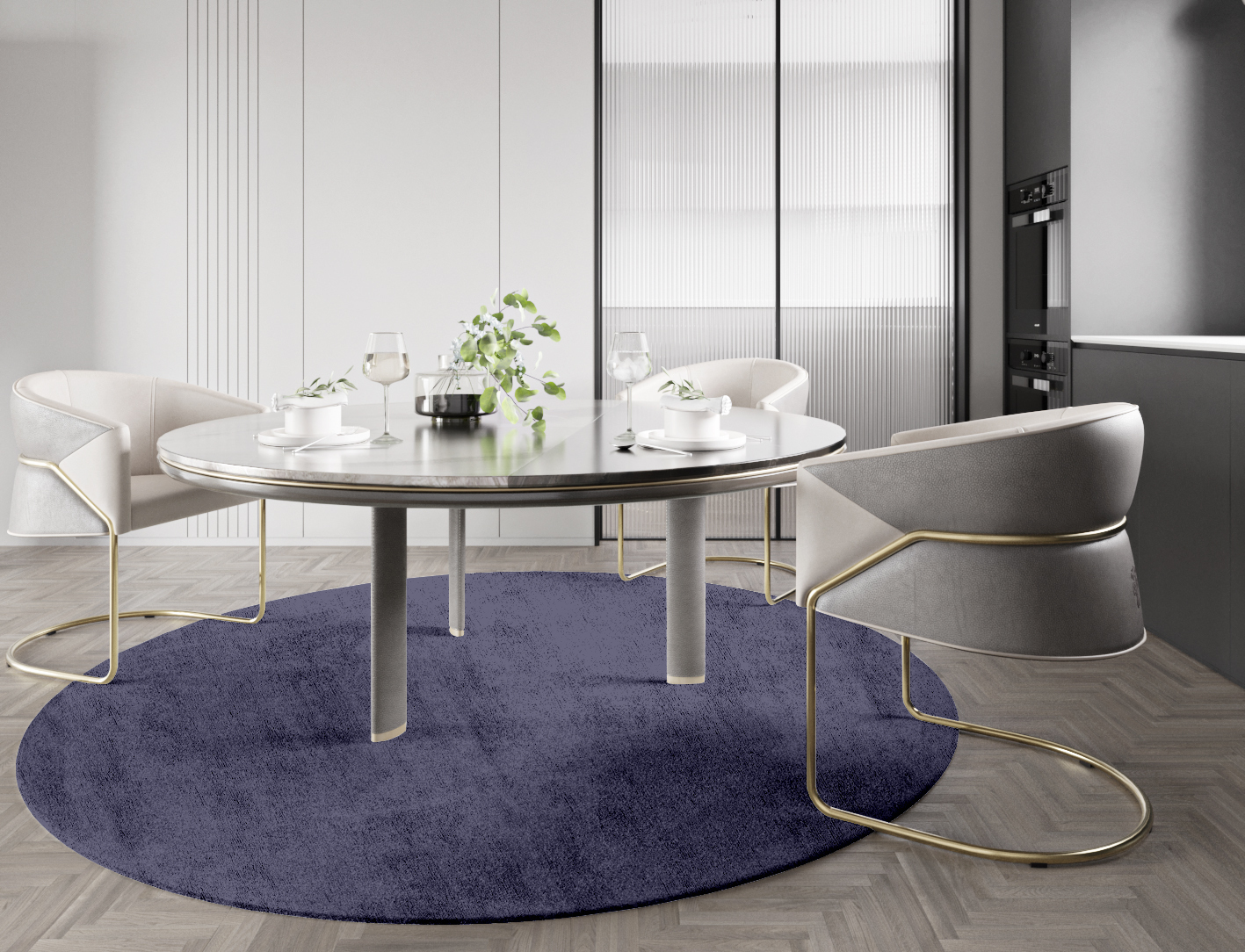 RA-EL04 Solid Colors Round Hand Tufted Bamboo Silk Custom Rug by Rug Artisan