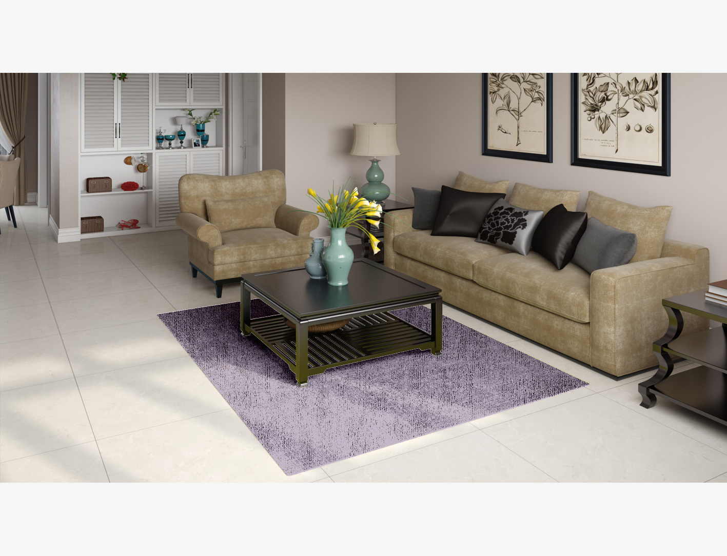 RA-EL10 Solid Colors Rectangle Flatweave Bamboo Silk Custom Rug by Rug Artisan
