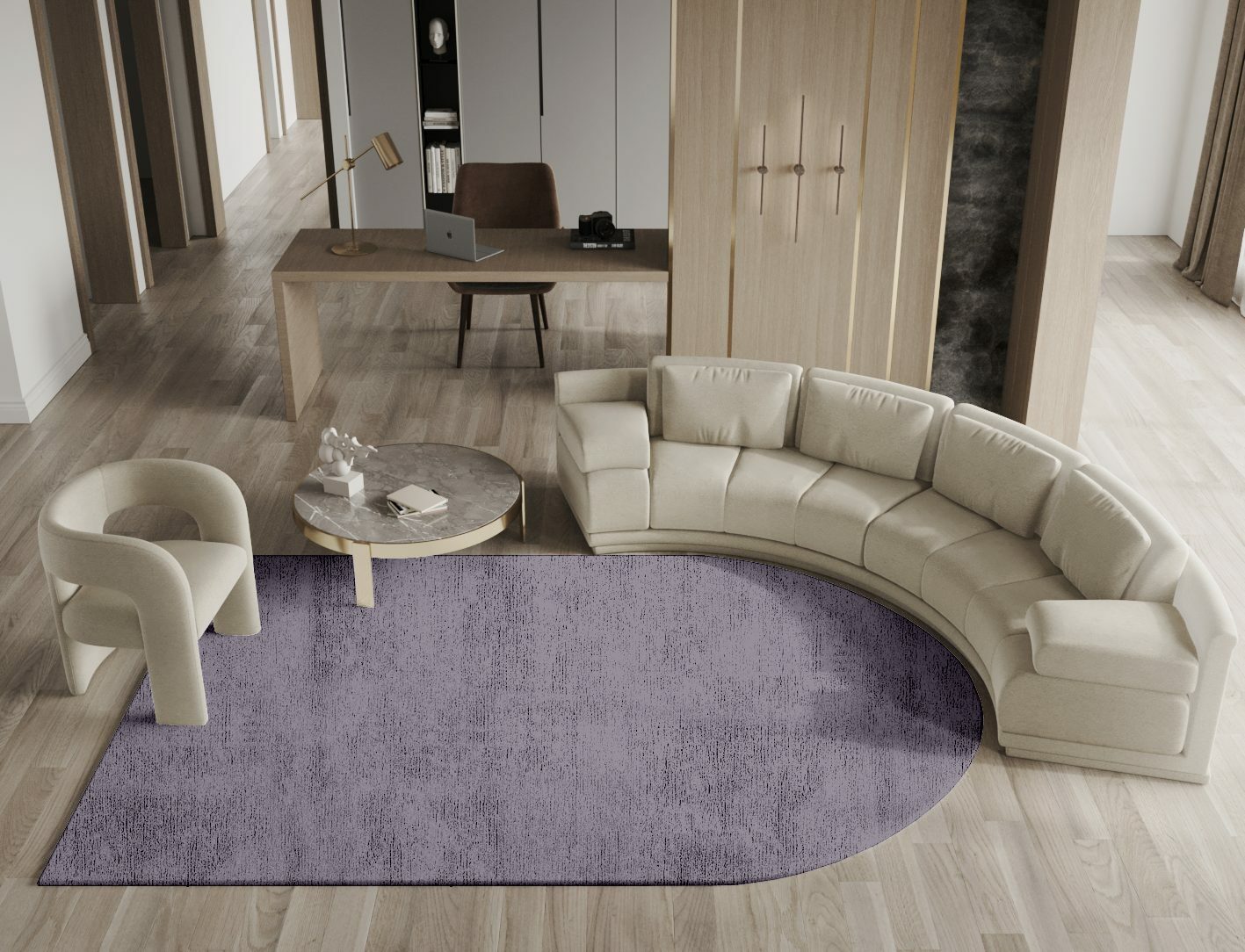 RA-EL10 Solid Colors Arch Hand Tufted Bamboo Silk Custom Rug by Rug Artisan