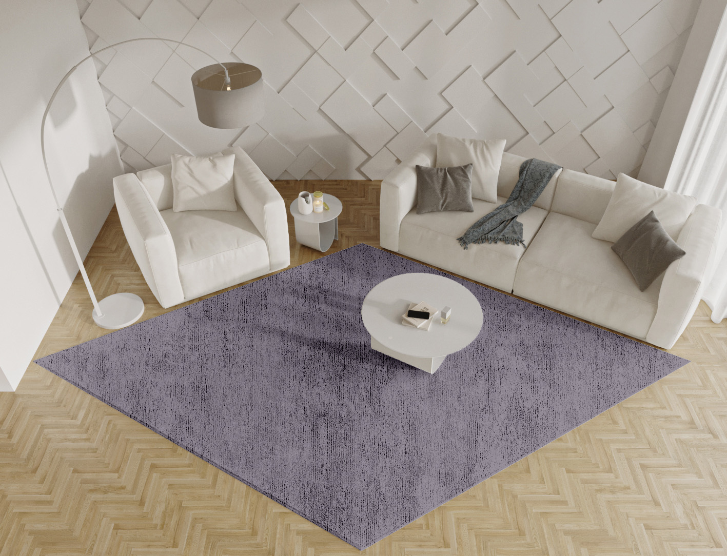 RA-EL10 Solid Colors Diamond Hand Tufted Bamboo Silk Custom Rug by Rug Artisan