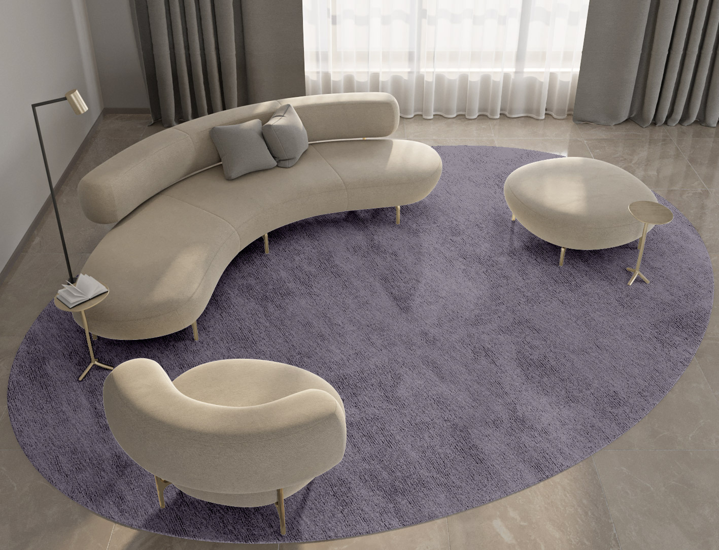 RA-EL10 Solid Colors Oval Hand Tufted Bamboo Silk Custom Rug by Rug Artisan