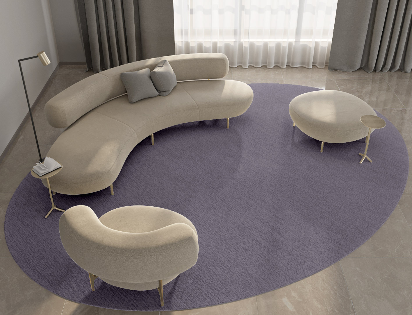 RA-EL10 Solid Colors Oval Hand Tufted Pure Wool Custom Rug by Rug Artisan