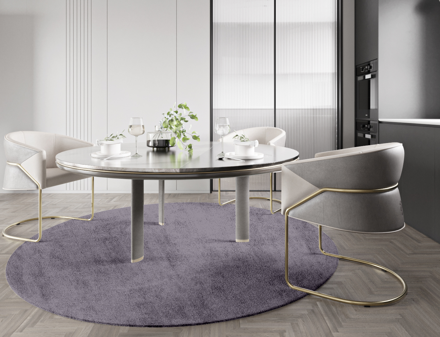 RA-EL10 Solid Colors Round Hand Tufted Bamboo Silk Custom Rug by Rug Artisan