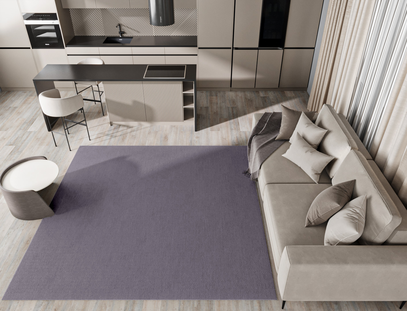 RA-EL10 Solid Colors Square Hand Tufted Pure Wool Custom Rug by Rug Artisan