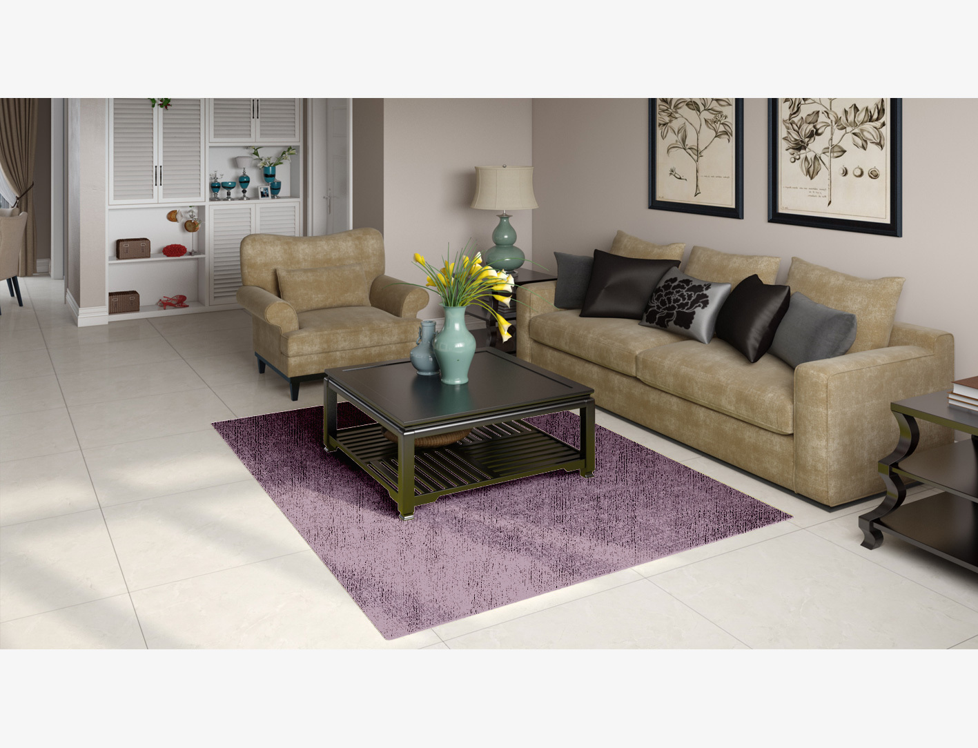 RA-EM08 Solid Colors Rectangle Flatweave Bamboo Silk Custom Rug by Rug Artisan
