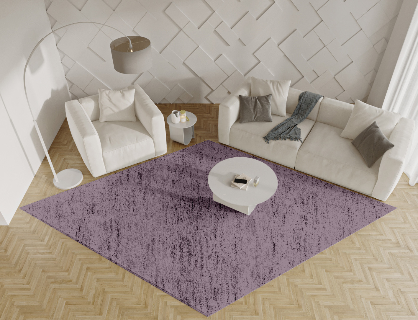 RA-EM08 Solid Colors Diamond Hand Knotted Bamboo Silk Custom Rug by Rug Artisan