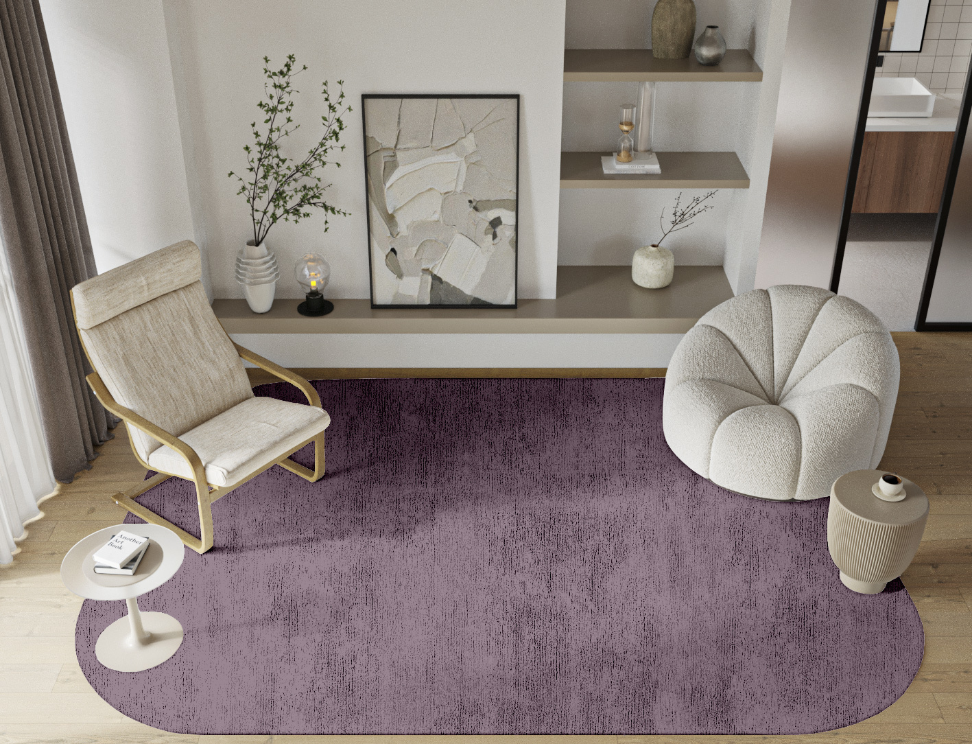 RA-EM08 Solid Colors Oblong Hand Knotted Bamboo Silk Custom Rug by Rug Artisan