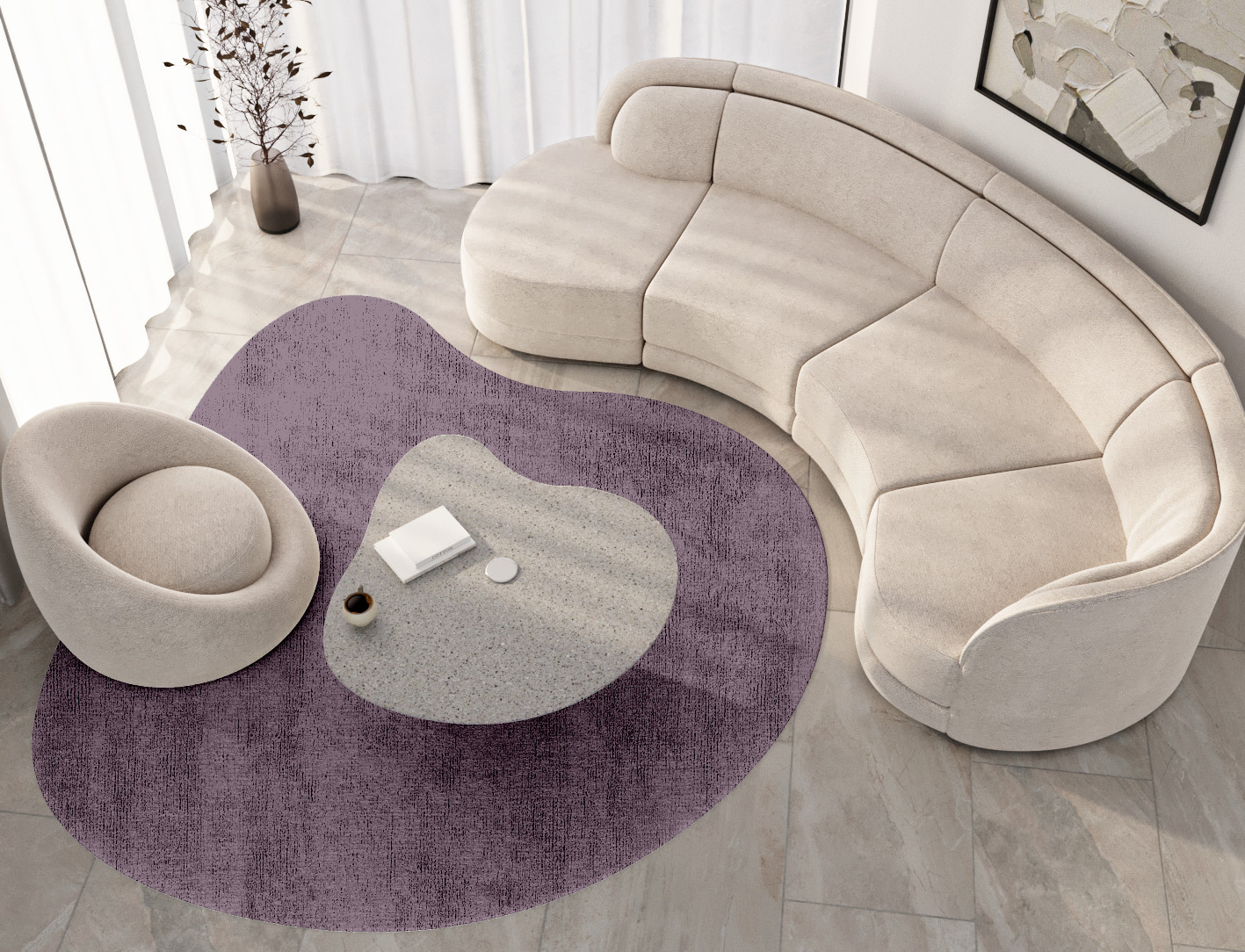 RA-EM08 Solid Colors Splash Hand Knotted Bamboo Silk Custom Rug by Rug Artisan