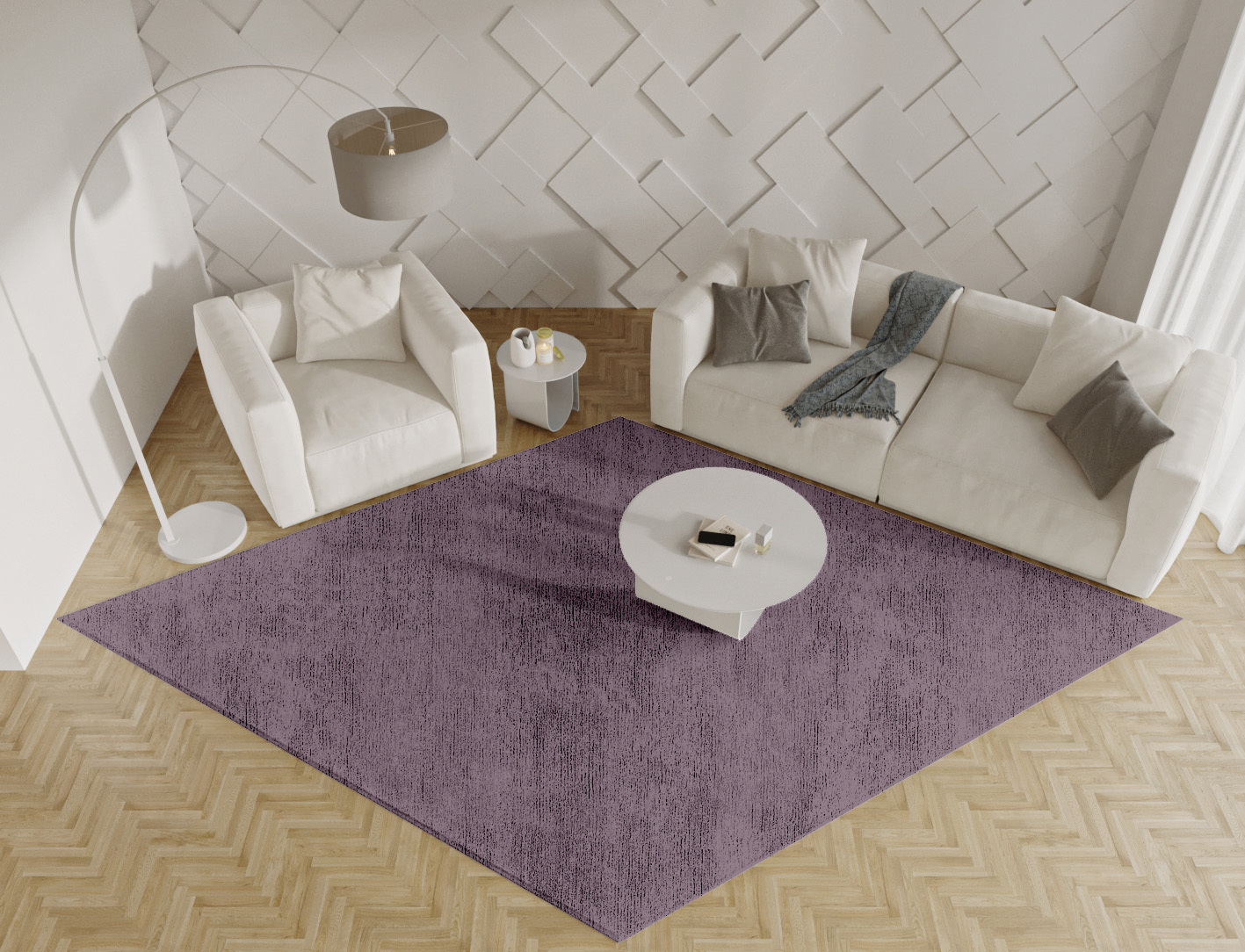 RA-EM08 Solid Colors Diamond Hand Tufted Bamboo Silk Custom Rug by Rug Artisan