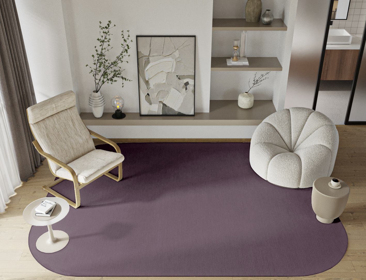 RA-EM08 Solid Colors Oblong Hand Tufted Pure Wool Custom Rug by Rug Artisan