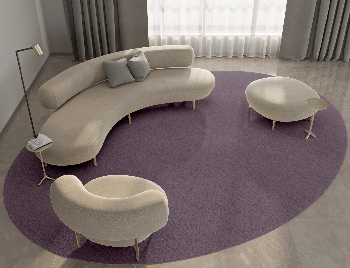 RA-EM08 Solid Colors Oval Hand Tufted Pure Wool Custom Rug by Rug Artisan