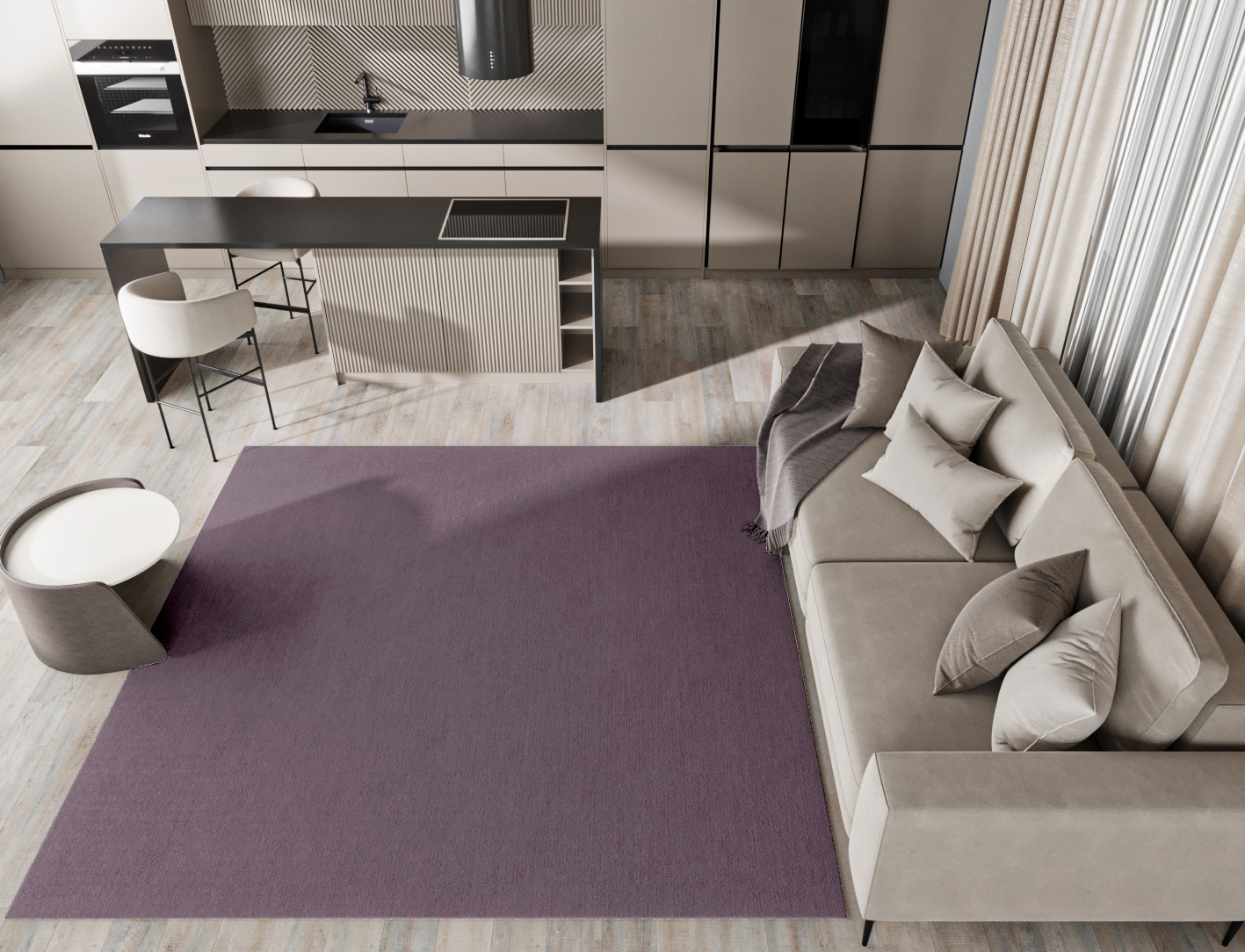 RA-EM08 Solid Colors Square Hand Tufted Pure Wool Custom Rug by Rug Artisan