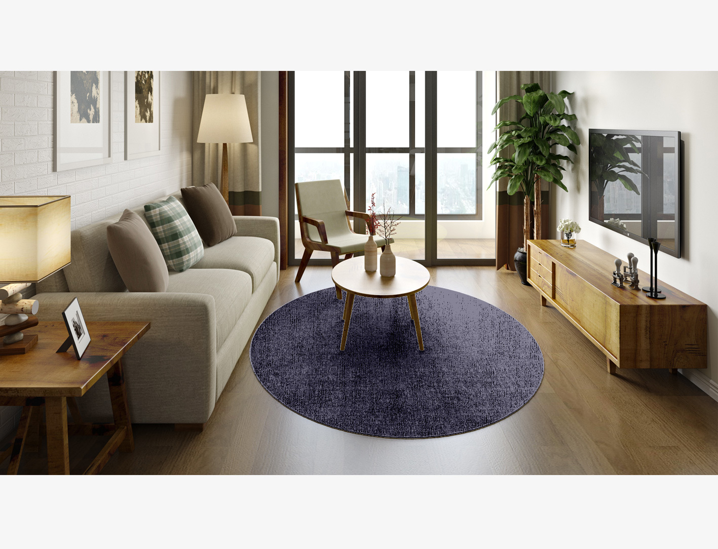 RA-EP07 Solid Colors Oval Flatweave Bamboo Silk Custom Rug by Rug Artisan