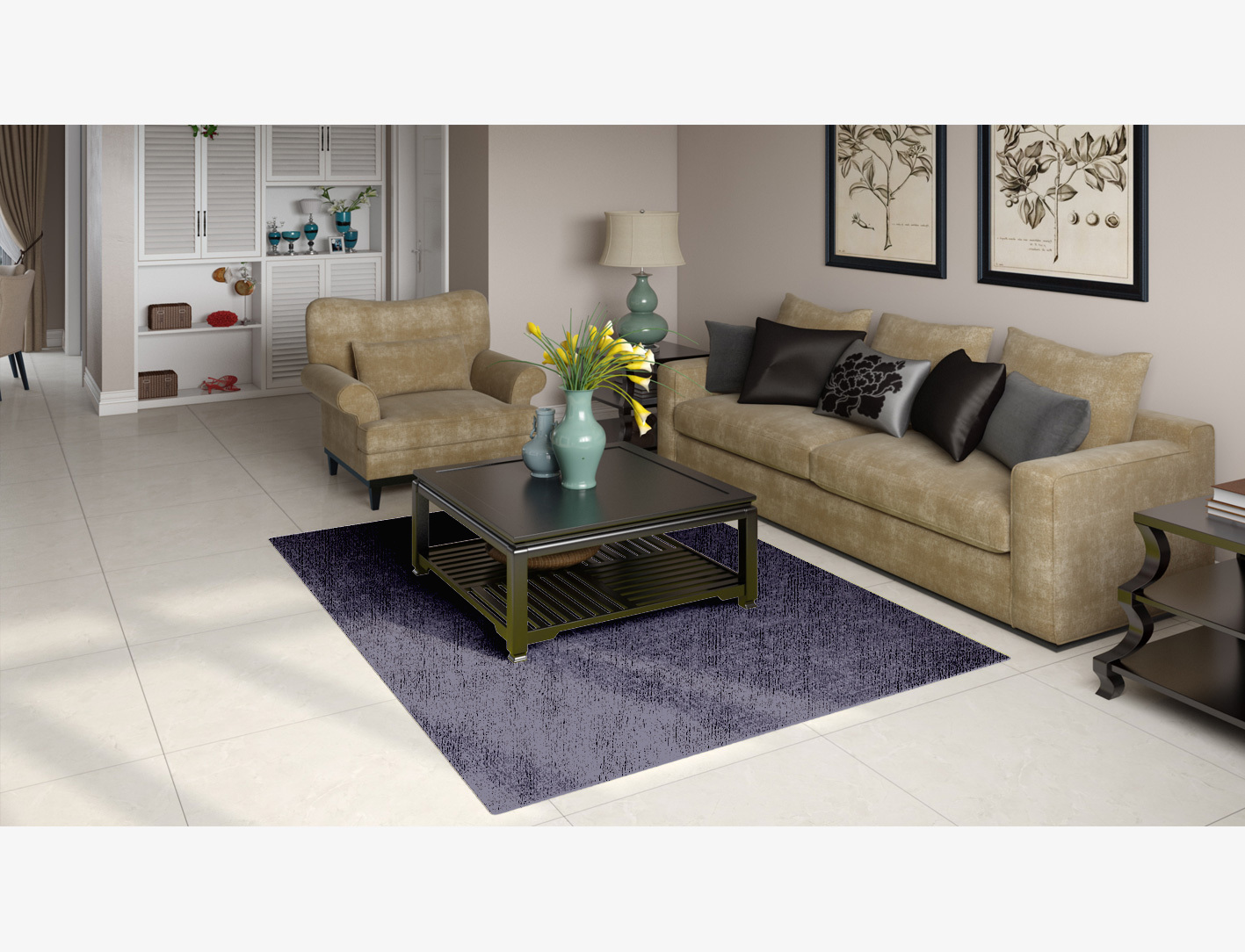 RA-EP07 Solid Colors Rectangle Flatweave Bamboo Silk Custom Rug by Rug Artisan