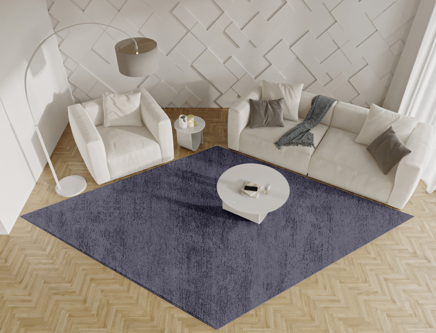 RA-EP07 Solid Colors Diamond Hand Knotted Bamboo Silk Custom Rug by Rug Artisan