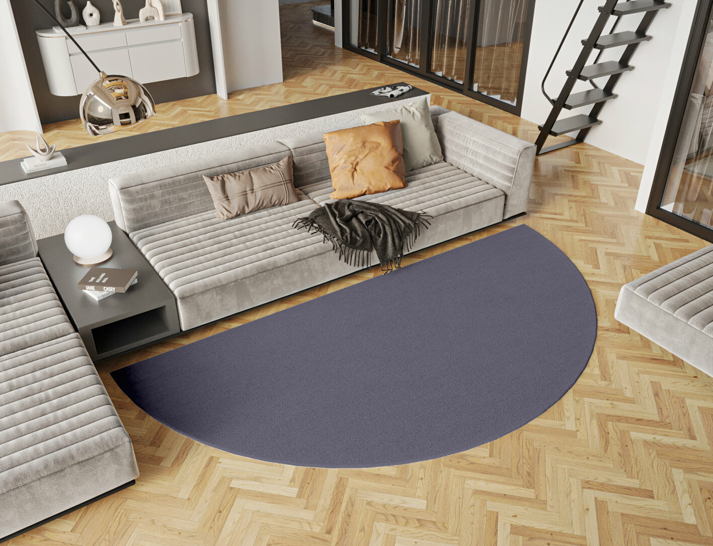 RA-EP07 Solid Colors Halfmoon Hand Knotted Tibetan Wool Custom Rug by Rug Artisan