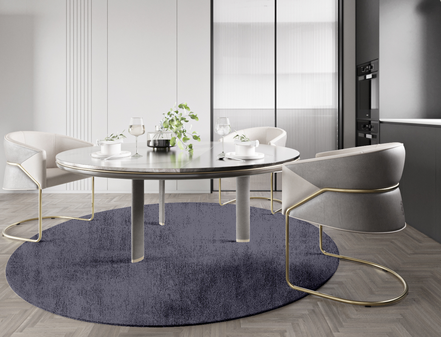 RA-EP07 Solid Colors Round Hand Knotted Bamboo Silk Custom Rug by Rug Artisan