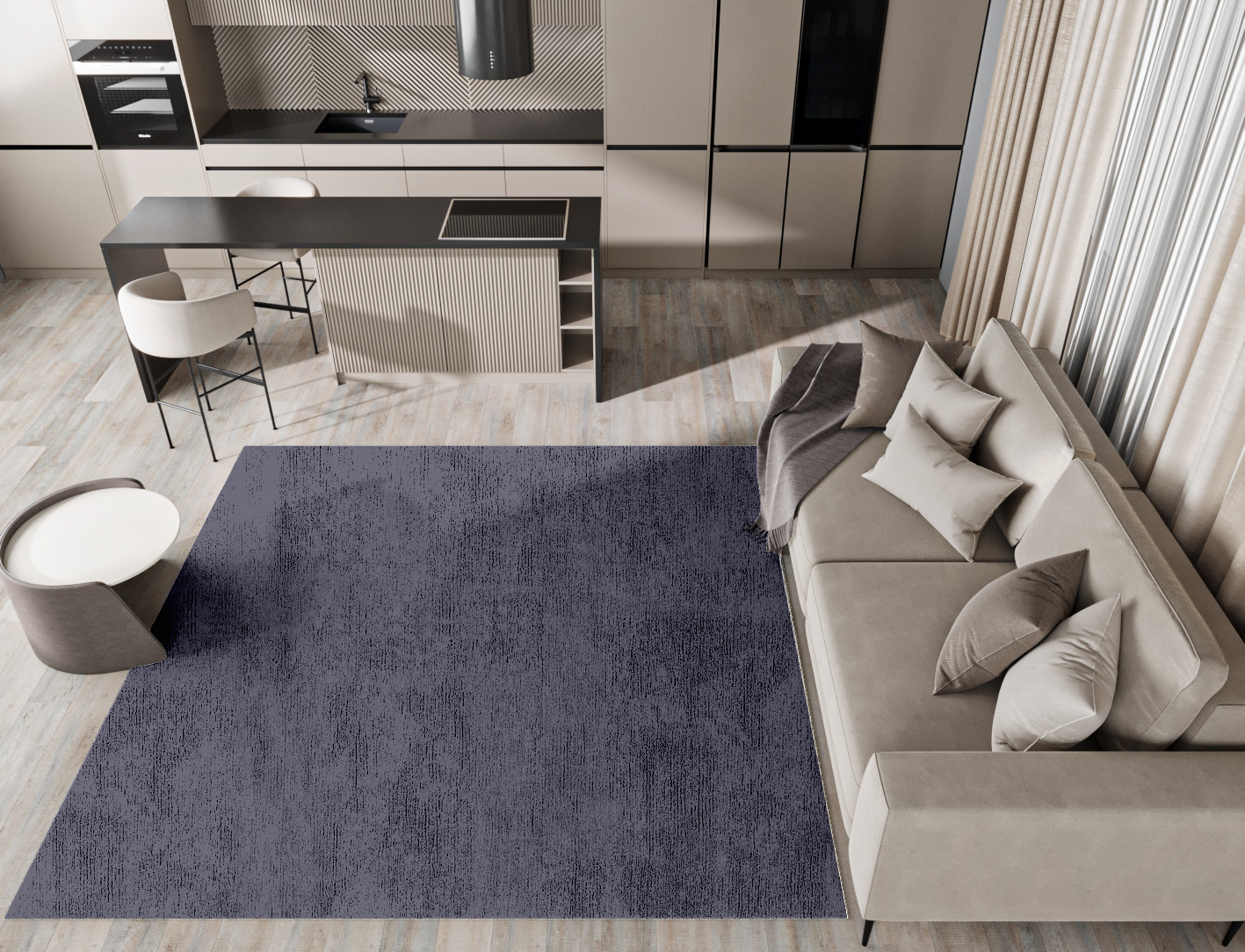RA-EP07 Solid Colors Square Hand Knotted Bamboo Silk Custom Rug by Rug Artisan