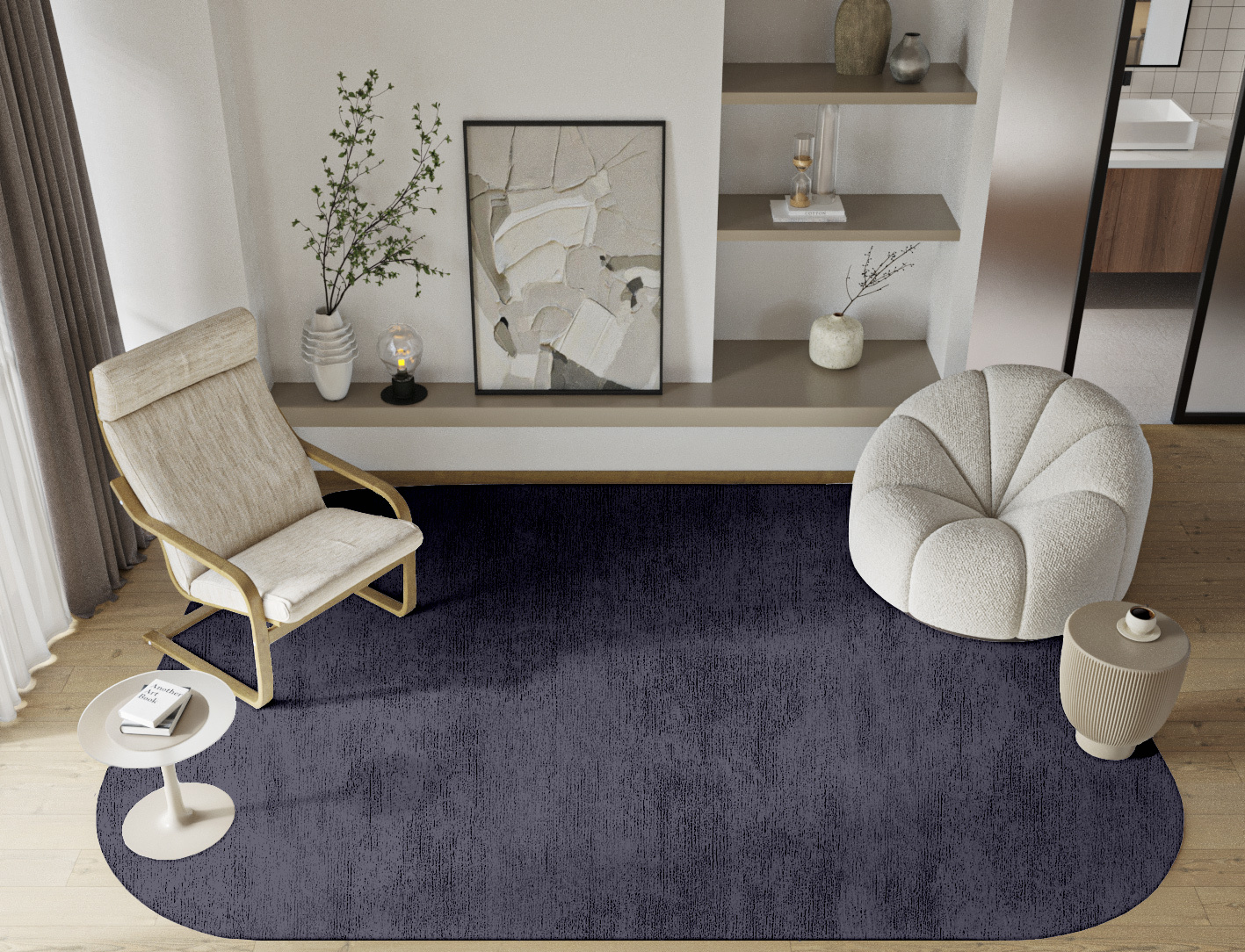 RA-EP07 Solid Colors Oblong Hand Tufted Bamboo Silk Custom Rug by Rug Artisan
