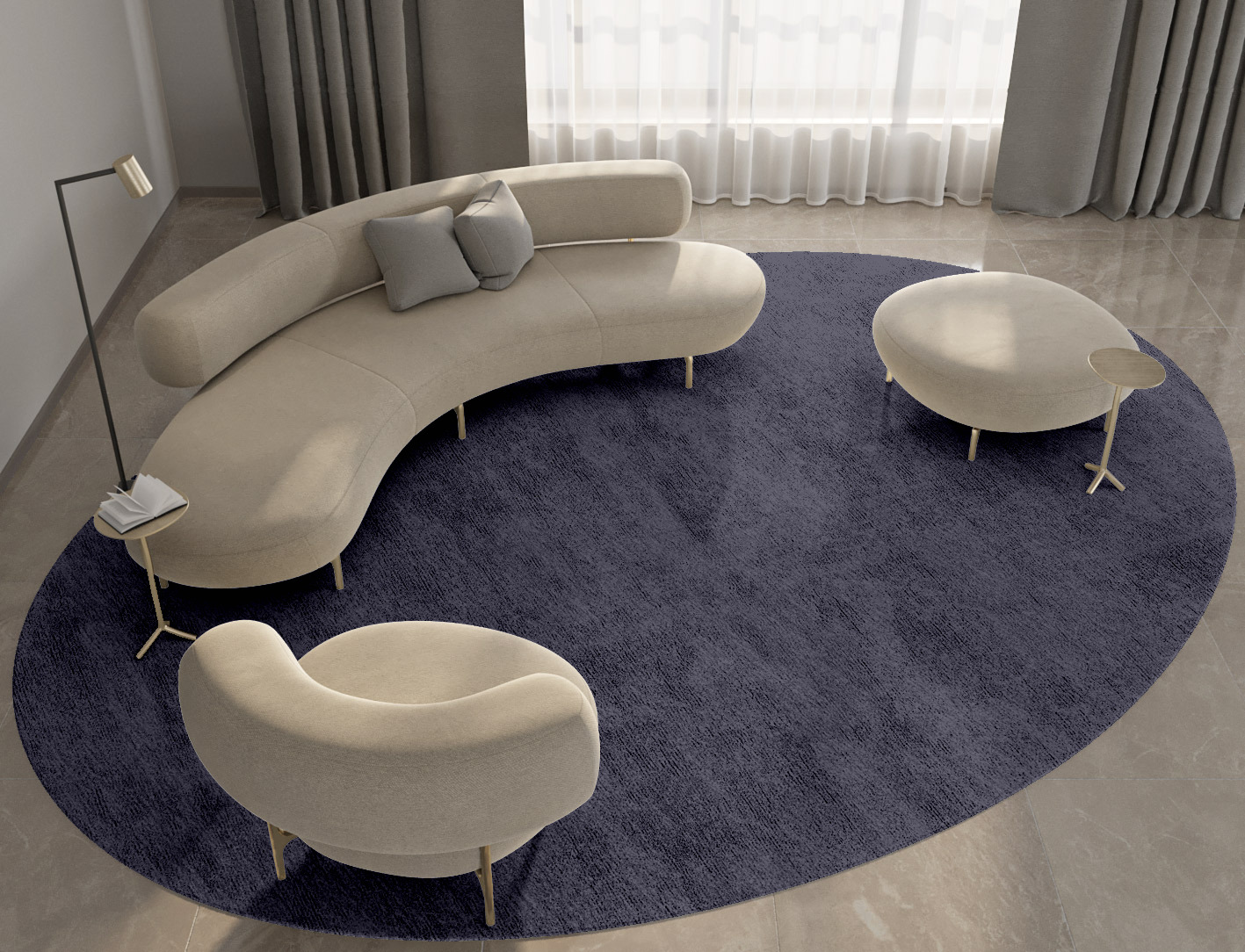 RA-EP07 Solid Colors Oval Hand Tufted Bamboo Silk Custom Rug by Rug Artisan