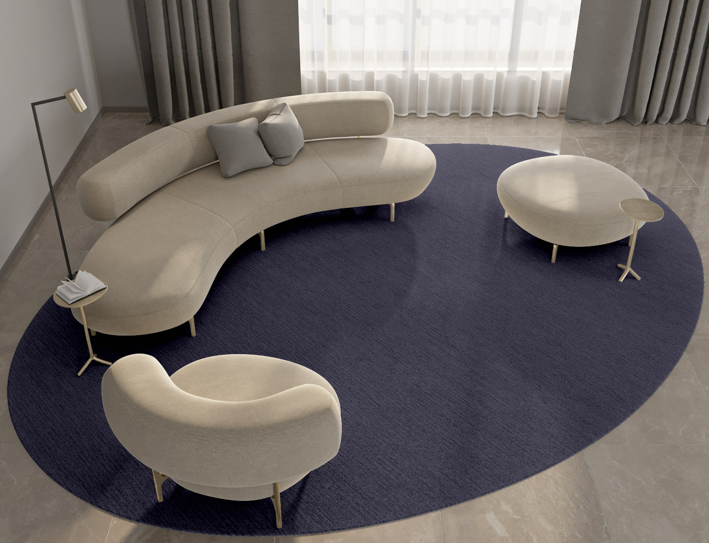RA-EP07 Solid Colors Oval Hand Tufted Pure Wool Custom Rug by Rug Artisan