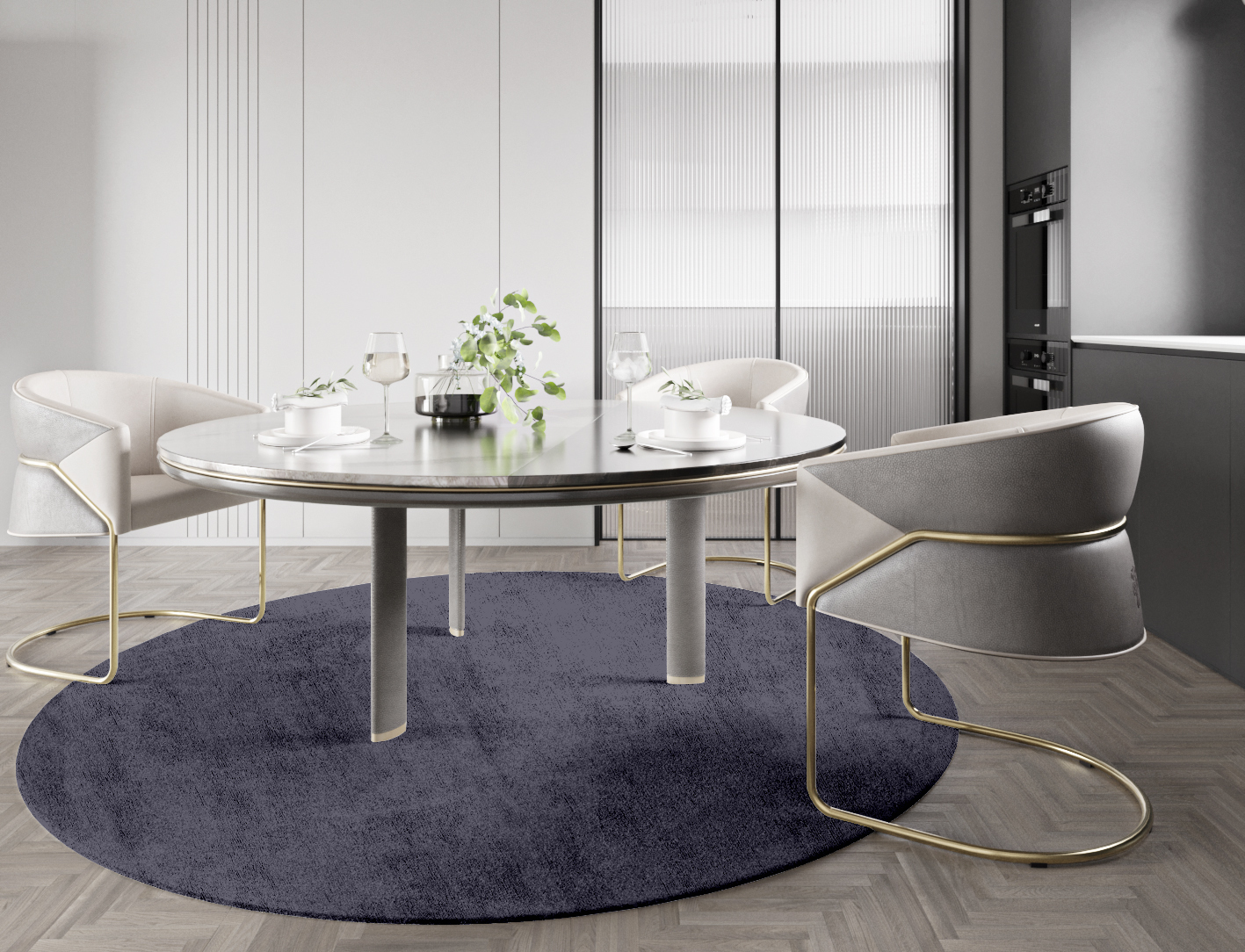 RA-EP07 Solid Colors Round Hand Tufted Bamboo Silk Custom Rug by Rug Artisan