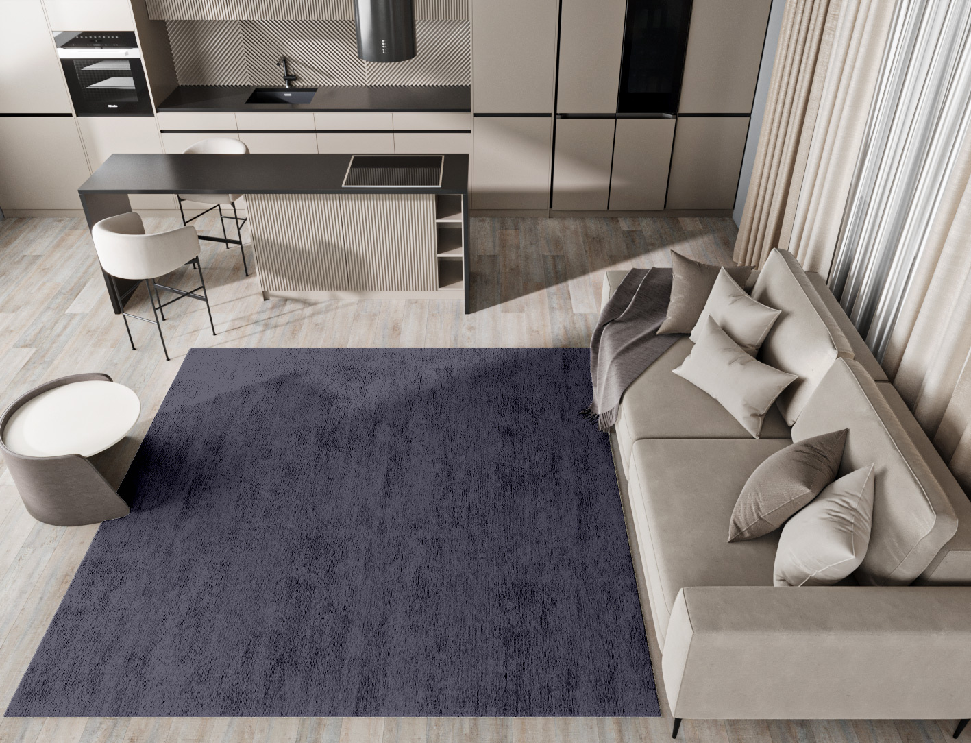 RA-EP07 Solid Colors Square Hand Tufted Bamboo Silk Custom Rug by Rug Artisan