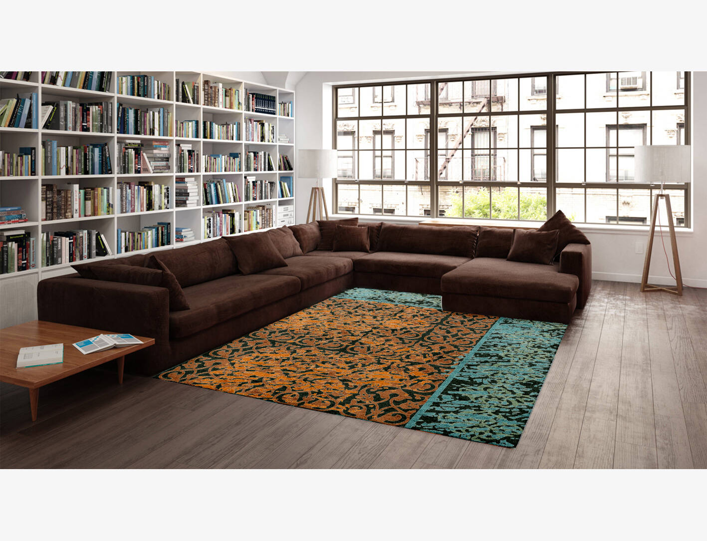 Rabaa Vintage Rectangle Hand Knotted Bamboo Silk Custom Rug by Rug Artisan
