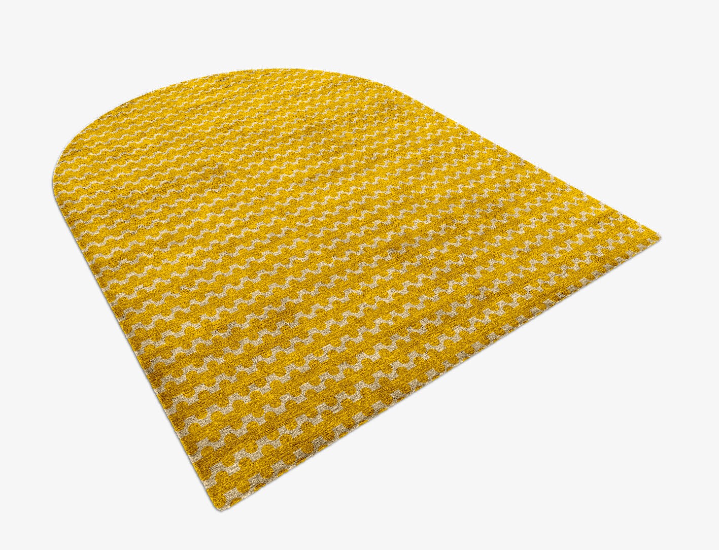 Railroad Geometric Arch Hand Knotted Bamboo Silk Custom Rug by Rug Artisan