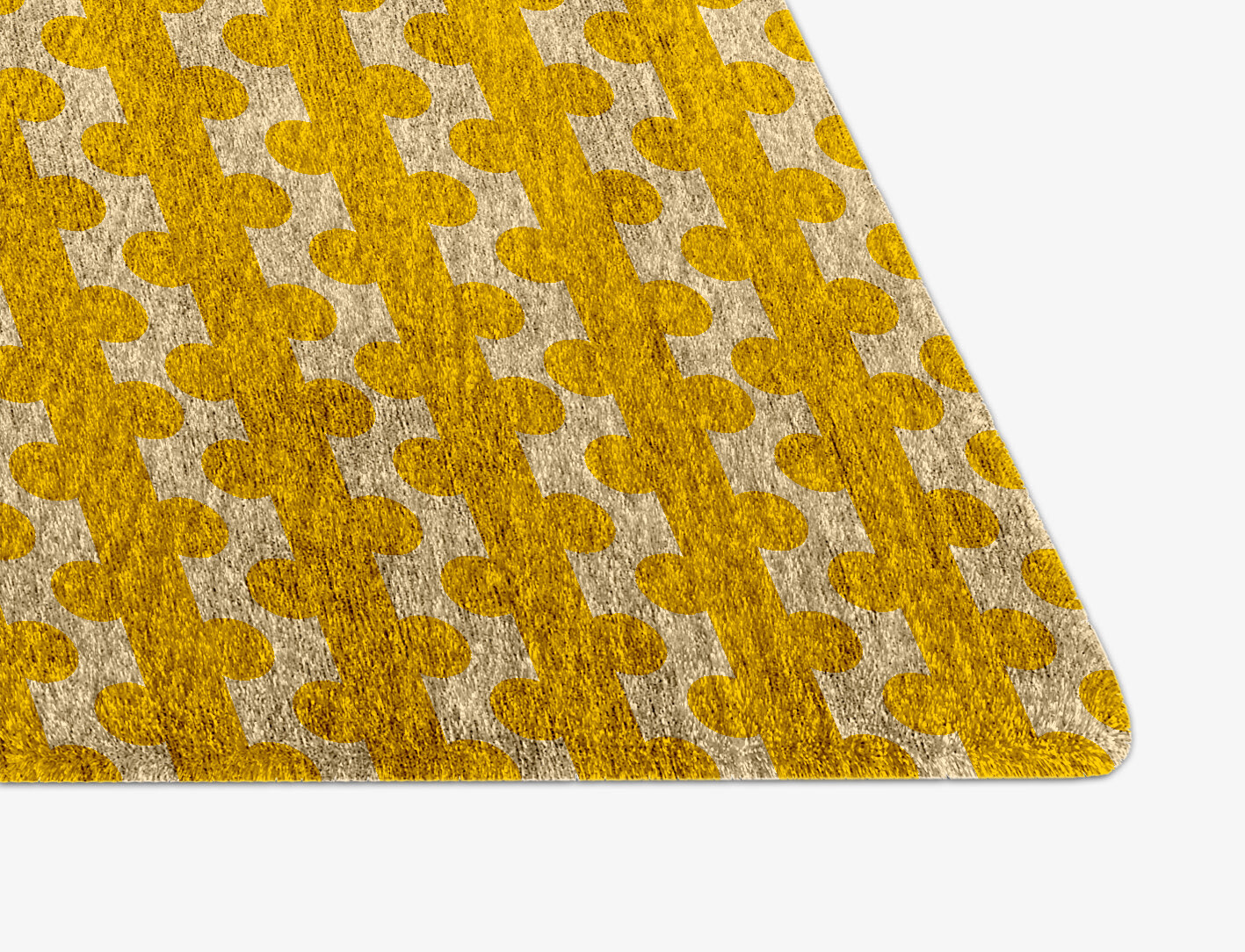 Railroad Geometric Arch Hand Knotted Bamboo Silk Custom Rug by Rug Artisan