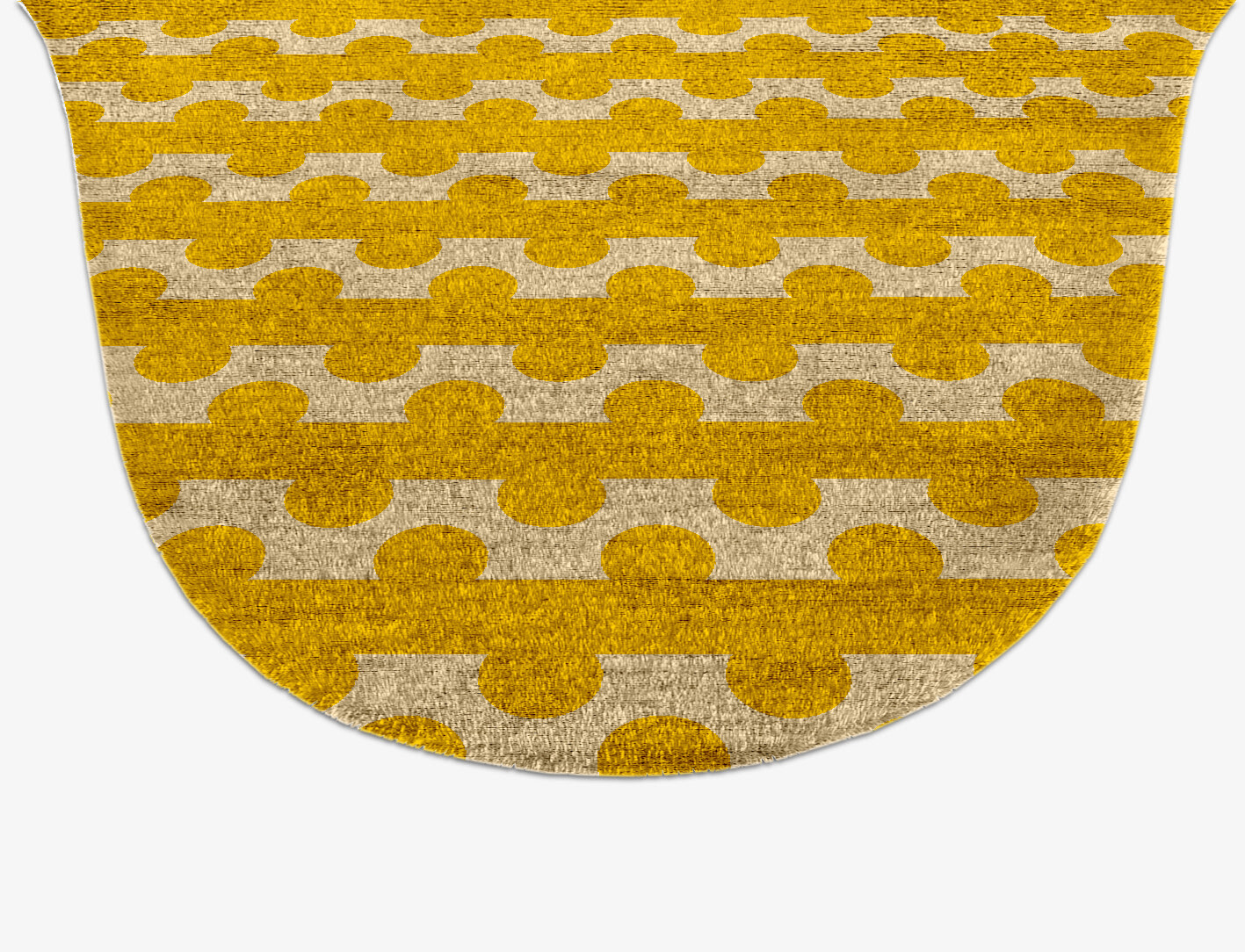 Railroad Geometric Drop Hand Knotted Bamboo Silk Custom Rug by Rug Artisan